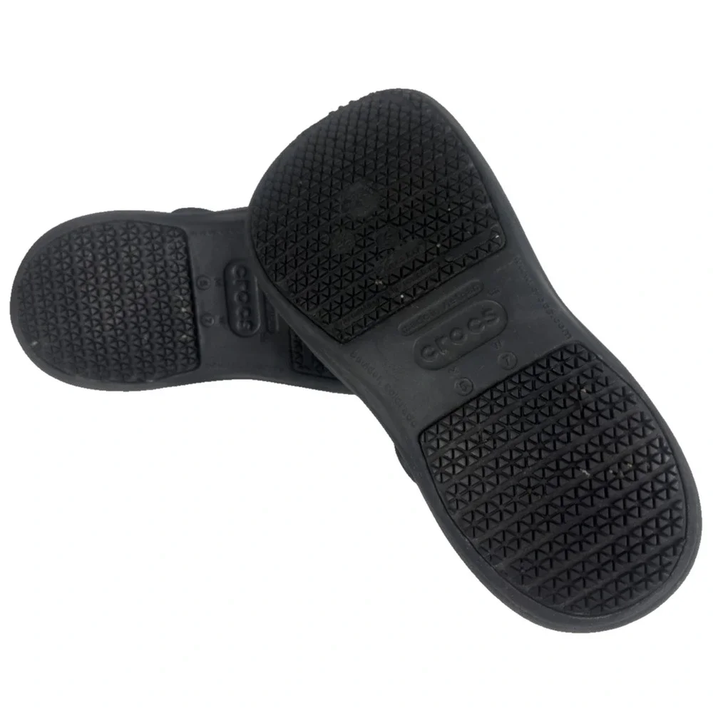 Crocs Bistro Black Work Clogs Unisex Men 5 Women 7 Slip Resistant Chef Nurse EUC
